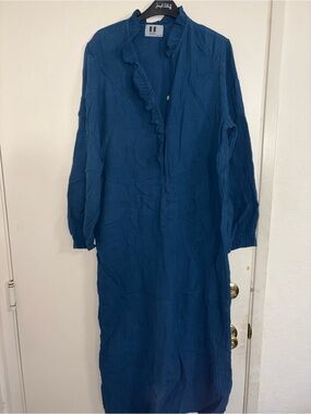 BF Designed By Beatriz Furest Spain crinkle-texture shirtdress Medium Cotton